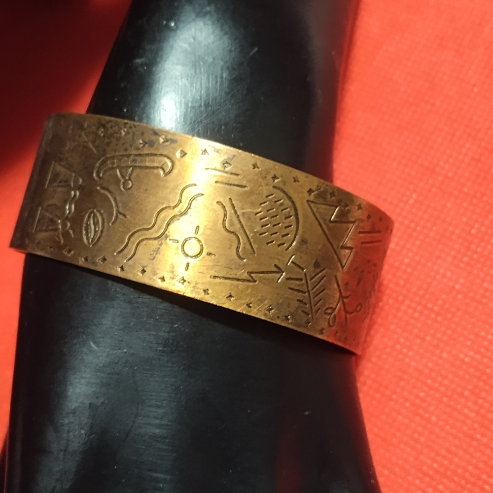 Ancient Egypt Brass Cuff Bracelet